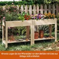 GOPLUS Hochbeet ohne Rollen, Gartenbeet mit Ablage & Abflusslöcher, Pflanzbeet aus Tannenholz für Garten & Terrasse, Natur (80 x 37 x 78 cm,ohne Rollen) - Thumbnail 9