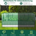 COSTWAY 2 in 1 Hochbeet mit Gewächshaus, verzinktes Pflanzbeet mit Rolltür, Abnehmbarer PE-Abdeckung, rechteckiges Gartenbeet Metall, Blumenbeet Pflanzkasten Frühbeet Treibhaus, Grün, 174x90x70cm - Thumbnail 3