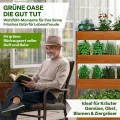 TTL GARDEN Vertikal Hochbeet 4 Etagen Holz 140x85x45cm Hellbraun - Vertikalbeet & Kräuterhochbeet mit 4 Etagen & Folie - Tannenholz wetterfest - Blumenkasten Kräutertreppe für Balkon Garten Terrasse - Thumbnail 7