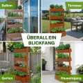 TTL GARDEN Vertikal Hochbeet 4 Etagen Holz 140x85x45cm Hellbraun - Vertikalbeet & Kräuterhochbeet mit 4 Etagen & Folie - Tannenholz wetterfest - Blumenkasten Kräutertreppe für Balkon Garten Terrasse - Thumbnail 9