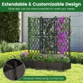 GOPLUS Blumenkasten mit Rankgitter, Hochbeet mit Spalier für Kletterpflanzen & Topfpflanzen, Tiefes Pflanzbeet mit Drainagelöchern für Balkon, Hinterhof & Garten (Schwarz,80 x 40 x 126 cm) - Thumbnail 10
