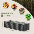 Amopatio Hochbeet Metall 2er-Set, Pflanzkasten Hochbeete für Garten, 240x90x60 cm, Hochbeete-kit für Gemüse Blumen Sukkulenten Kräuter, Blumenbeet & Pflanzentrog, Verzinkter Stahl, Schwarz - Thumbnail 2