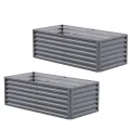 Amopatio Hochbeet Metall 2er-Set, Pflanzkasten Hochbeete für Garten, 240x90x60 cm, Hochbeete-kit für Gemüse Blumen Sukkulenten Kräuter, Blumenbeet & Pflanzentrog, Verzinkter Stahl, Schwarz - Thumbnail 10