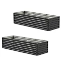Amopatio Hochbeet Metall 2er-Set, Pflanzkasten Hochbeete für Garten, 240x90x60 cm, Hochbeete-kit für Gemüse Blumen Sukkulenten Kräuter, Blumenbeet & Pflanzentrog, Verzinkter Stahl, Schwarz - Thumbnail 1
