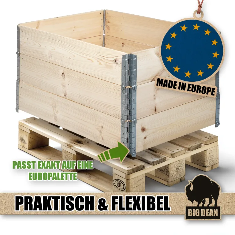 3 Stück Hochbeet für Garten Holz Beet Hochbeete-Kit Palettenrahmen 80x60cm – Bild 5