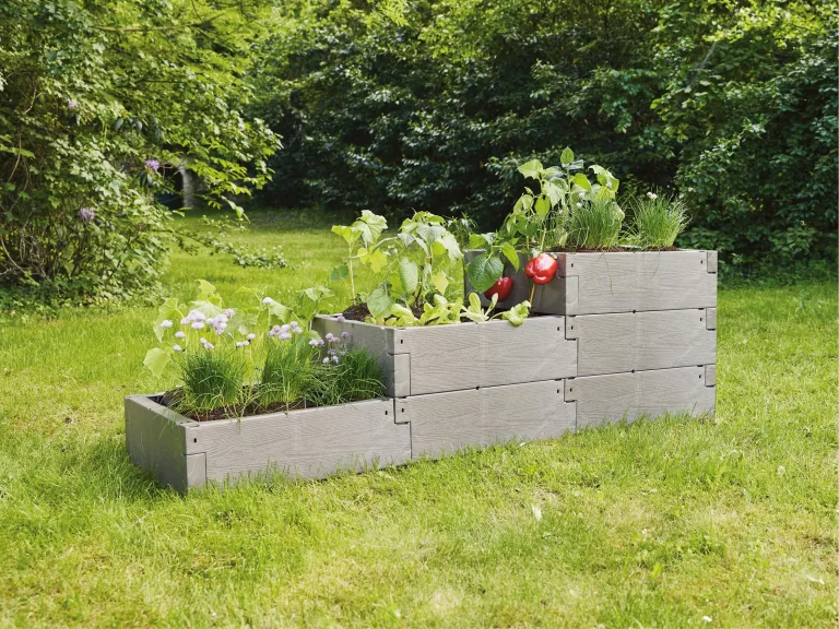 JUWEL Hochbeet Timber PFLANZTREPPE (3-stufiges Treppenhochbeet aus Kunststoff, witterungs- und frostbeständig, ideal für Kräuter, Gemüse & Blumen, ca. 190 x 60 x 60 cm, 100 % recycelbar) 20472 – Bild 5