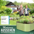 200x60x42 cm Hochbeet Metall I 6-in-1 Gartenbeet aus verzinktem Stahl I Pflanzbeet wetterfest & rostfrei I Ovales Gemüsebeet für Garten & Terasse I Hochbeet Bausatz ohne Boden (Salbei) - Thumbnail 7