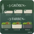 GRUNA - Hochbeet Metall 200x60x75 cm I 6 in 1 Modular Hochbeete-Kit I 100% Rostfrei I Formstabil Dank Verstrebung I Hochbeete für Garten I Hochbeet Creme Weiß (200x60x75) - Thumbnail 6