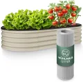 GRUNA - Hochbeet Metall 200x60x42 cm I 6 in 1 Modular Hochbeete-Kit I 100% Rostfrei I Formstabil Dank Verstrebung I Hochbeete für Garten I Hochbeet Creme Weiß (200x60x42) - Thumbnail 8