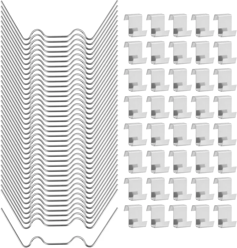BOPHIS 120PCS Gewächshaus Klammern Edelstahl Gewächshausklammern Gewächshaus Zubehör Klammer Sturmfest Gewächshaus Zubehör für Hohlkammerplatten, Gewächshaus Platten, Doppelstegplatten – Bild 1