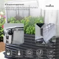 Hochbeet Garten Balkon mit integriertem Gewächshaus 195 x 60 x 170cm (LBH) | stahlverzinktes & pulverbeschichtetes 0,6mm Metall anthrazit - Edelstahlschrauben | witterungsbeständig - Schädlingsschutz - Thumbnail 6