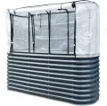 Hochbeet Garten Balkon mit integriertem Gewächshaus 195 x 60 x 170cm (LBH) | stahlverzinktes & pulverbeschichtetes 0,6mm Metall anthrazit - Edelstahlschrauben | witterungsbeständig - Schädlingsschutz - Thumbnail 1