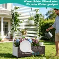 Pflanzkasten aus Metall für den Außenbereich mit Spalier, Hochbeet aus Metall mit Rad, freistehender Sichtschutz-Pflanzkasten für Blumen, Gemüse im Garten, auf der Terrasse, auf dem Balkon - Thumbnail 3