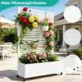 Pflanzkasten aus Metall für den Außenbereich mit Spalier, Hochbeet aus Metall mit Rad, freistehender Sichtschutz-Pflanzkasten für Blumen, Gemüse im Garten, auf der Terrasse, auf dem Balkon - Thumbnail 4
