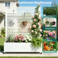 Pflanzkasten aus Metall für den Außenbereich mit Spalier, Hochbeet aus Metall mit Rad, freistehender Sichtschutz-Pflanzkasten für Blumen, Gemüse im Garten, auf der Terrasse, auf dem Balkon - Thumbnail 5