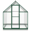 Refined Pflanzenhaus mit Dachrinnensystem Flügeltür Treibhaus für Pflanzen Frühbeet Gewächshaus mit Fundamentrahmen Grün 169x169x202 cm Aluminimum - Thumbnail 3