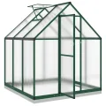 Refined Pflanzenhaus mit Dachrinnensystem Flügeltür Treibhaus für Pflanzen Frühbeet Gewächshaus mit Fundamentrahmen Grün 169x169x202 cm Aluminimum - Thumbnail 6