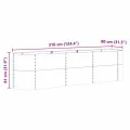 vidaXL Hochbeet Braun 320 x 80 x 81 cm Stahl, Garten- und Terrassenpflanzentopf aus Stahl, langlebig, modern, für Blumen und Pflanzen, minimalistisches Design - Thumbnail 3