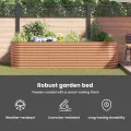 vidaXL Hochbeet Braun 320 x 80 x 81 cm Stahl, Garten- und Terrassenpflanzentopf aus Stahl, langlebig, modern, für Blumen und Pflanzen, minimalistisches Design - Thumbnail 4