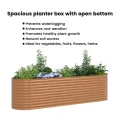 vidaXL Hochbeet Braun 320 x 80 x 81 cm Stahl, Garten- und Terrassenpflanzentopf aus Stahl, langlebig, modern, für Blumen und Pflanzen, minimalistisches Design - Thumbnail 5