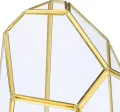 Relaxdays Pflanzenterrarium, Glas & Kupfer, HBT: 26x18x15 cm, Glaskasten Kakteen & Moos, geometrisch, Fensterbank, gold - Thumbnail 6