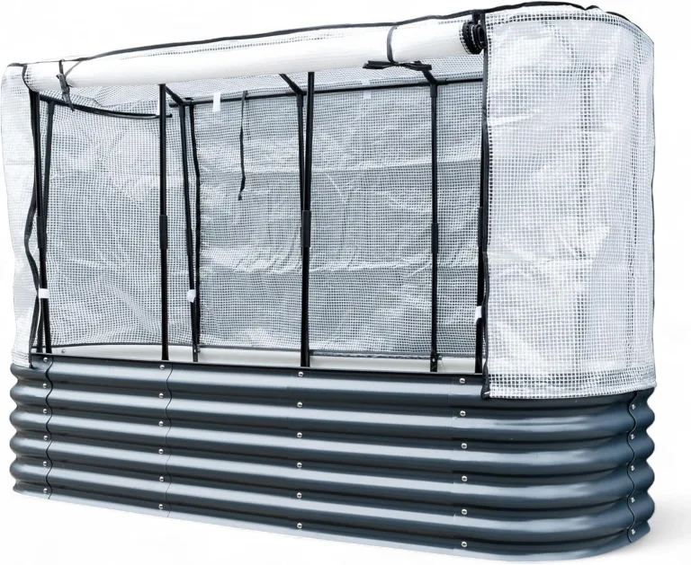 Hochbeet Garten Balkon optionaler Gewächshausaufsatz | stahlverzinktes & pulverbeschichtetes 0,6mm Metall anthrazit - Edelstahlschrauben (400L Set - Hochbeet + Gewächshausaufsatz) – Bild 1