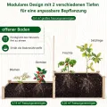 COSTWAY Hochbeet mit Rankgitter, Blumenkasten mit Spalier, Pflanzkasten aus Tannenholz, Gartenspalier mit Rankkasten, Blumenkübel für Kletterpflanze Balkon Garten Terrasse, Natur, 223x64x134 cm - Thumbnail 3