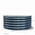 Hochbeet Garten Balkon optionaler Gewächshausaufsatz | stahlverzinktes & pulverbeschichtetes 0,6mm Metall anthrazit - Edelstahlschrauben (240L Hochbeet halbrund) - Thumbnail 3