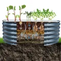Hochbeet Garten Balkon optionaler Gewächshausaufsatz | stahlverzinktes & pulverbeschichtetes 0,6mm Metall anthrazit - Edelstahlschrauben (240L Hochbeet halbrund) - Thumbnail 5