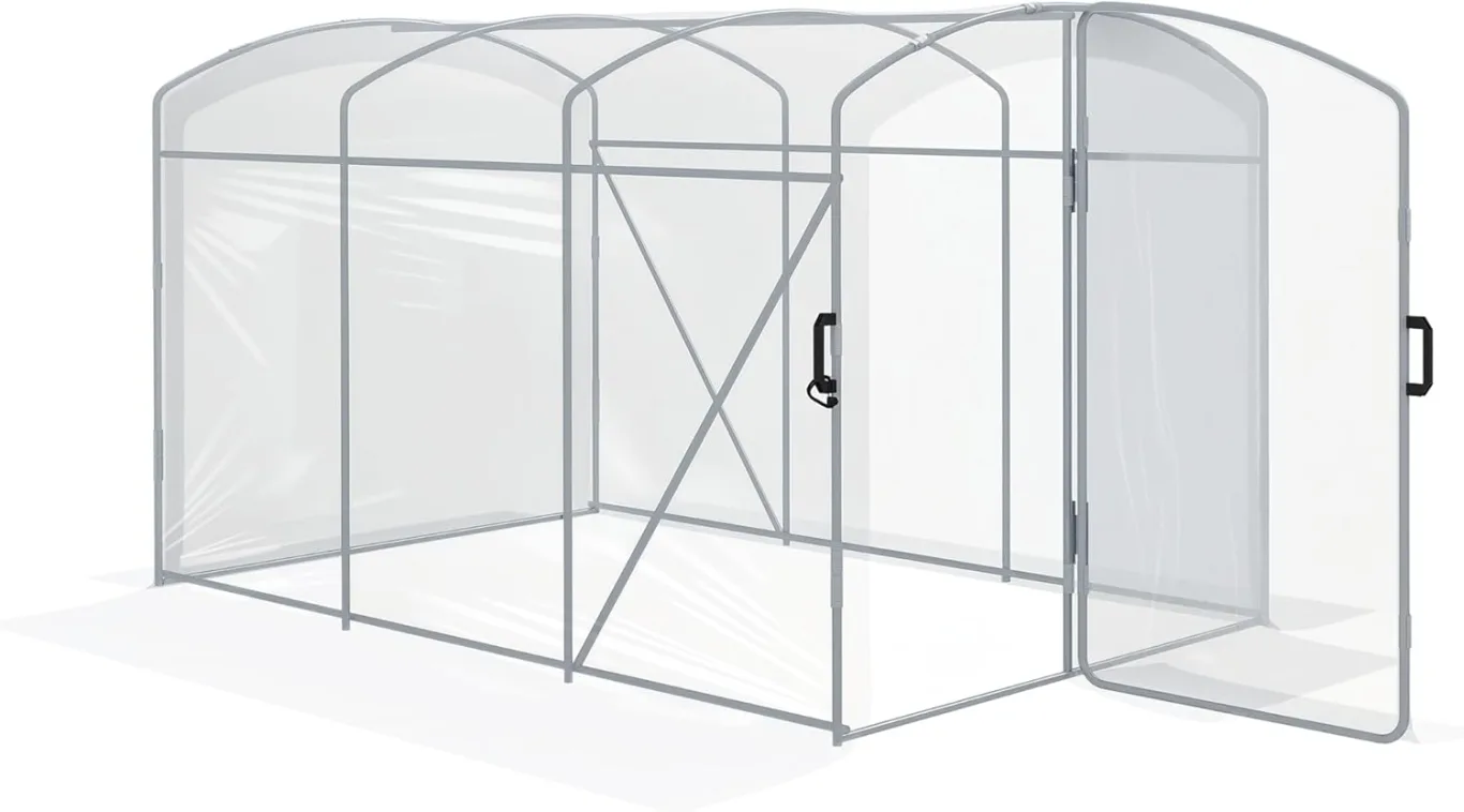 Outsunny Foliengewächshaus, 3 x 2 x 1,95 m Treibhaus, Winddichtes Tomatenhaus mit 1 Tür, Tunnel-Gewächshaus für Balkon Garten, PE, Transparent - Bild 1