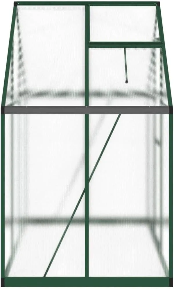 IKAYAA Gewächshaus Aluminium mit Fundament Gewächshaus für den Garten Gartenhaus Winterfest Tomatenhaus Frühbeet und Pflanzenhaus-Grün-169 x 114 x 195 cm – Bild 5