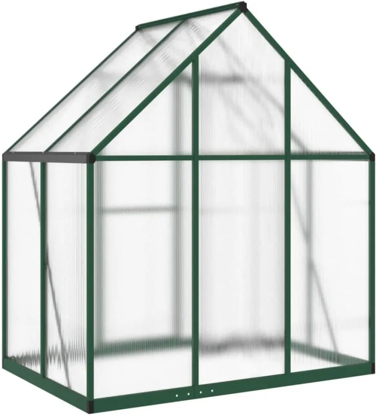 IKAYAA Gewächshaus Aluminium mit Fundament Gewächshaus für den Garten Gartenhaus Winterfest Tomatenhaus Frühbeet und Pflanzenhaus-Grün-169 x 114 x 195 cm – Bild 6