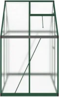 IKAYAA Gewächshaus Aluminium mit Fundament Gewächshaus für den Garten Gartenhaus Winterfest Tomatenhaus Frühbeet und Pflanzenhaus-Grün-169 x 114 x 195 cm - Thumbnail 5