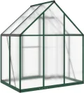 IKAYAA Gewächshaus Aluminium mit Fundament Gewächshaus für den Garten Gartenhaus Winterfest Tomatenhaus Frühbeet und Pflanzenhaus-Grün-169 x 114 x 195 cm - Thumbnail 6