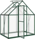 IKAYAA Gewächshaus Aluminium mit Fundament Gewächshaus für den Garten Gartenhaus Winterfest Tomatenhaus Frühbeet und Pflanzenhaus-Grün-169 x 114 x 195 cm - Thumbnail 7