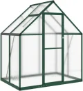 IKAYAA Gewächshaus Aluminium mit Fundament Gewächshaus für den Garten Gartenhaus Winterfest Tomatenhaus Frühbeet und Pflanzenhaus-Grün-169 x 114 x 195 cm - Thumbnail 3