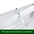 Aluminium-Gewächshaus – kompakter Tomatenzüchter – 3 Türen – 190 x 52 x 182 cm – Silber – ideal für kleine Räume und städtische Gartenarbeit - Thumbnail 5