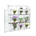 Aluminium-Gewächshaus – kompakter Tomatenzüchter – 3 Türen – 190 x 52 x 182 cm – Silber – ideal für kleine Räume und städtische Gartenarbeit - Thumbnail 9