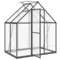 IKAYAA Gewächshaus Aluminium mit Fundament Gewächshaus für den Garten Gartenhaus Winterfest Tomatenhaus Frühbeet und Pflanzenhaus-Anthrazit-169 x 114 x 195 cm - Thumbnail 6