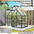 Aufun Premium Gewächshaus Aluminium, 2.25m² Gartengewächshäuser mit 6 cm Fundament und 4 mm PC Platte Treibhaus Tomatenhaus Gartenhaus UV beständig Wetterfest für den Garten, 125x180x195 cm - Thumbnail 6