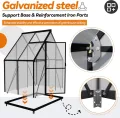 Aufun Premium Gewächshaus Aluminium, 2.25m² Gartengewächshäuser mit 6 cm Fundament und 4 mm PC Platte Treibhaus Tomatenhaus Gartenhaus UV beständig Wetterfest für den Garten, 125x180x195 cm - Thumbnail 3