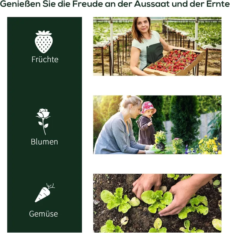 Gewächshaus mit Tür, Foliengewächshaus aus Stahl, Treibhaus für Balkon, Garten, Tomatenhaus 200x100x80cm, Tomatengewächshaus für Tomaten, Gemüse, Blumen, Pflanzen, Transparent+Grün – Bild 3