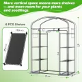 Begehbares Gewächshaus mit höhenverstellbaren Regalen, robustes Gewächshaus für Außen/Innenbereich, 98 % lichtdurchlässige PVC-Abdeckung, 208,3 x 144,8 x 73,7 cm, Schwarz - Thumbnail 8