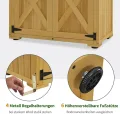 M MCombo Gartenschrank Holz, Gartenhaus Klein Wetterfest, Outdoor Gerätehaus Geräteschuppen, für Außenbereich Balkon Terrasse, 0878-F (Natur) - Thumbnail 4
