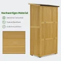 M MCombo Gartenschrank Holz, Gartenhaus Klein Wetterfest, Outdoor Gerätehaus Geräteschuppen, für Außenbereich Balkon Terrasse, 0878-F (Natur) - Thumbnail 7