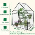 Gardzen Kleines begehbares Gewächshaus, robustes, tragbares Gewächshaus für den Außenbereich, mit stabilem Rahmen und transparenter Abdeckung, schützt Pflanzen vor Kälte, Regen, 91,9 cm (L) x 53,3 (B - Thumbnail 8