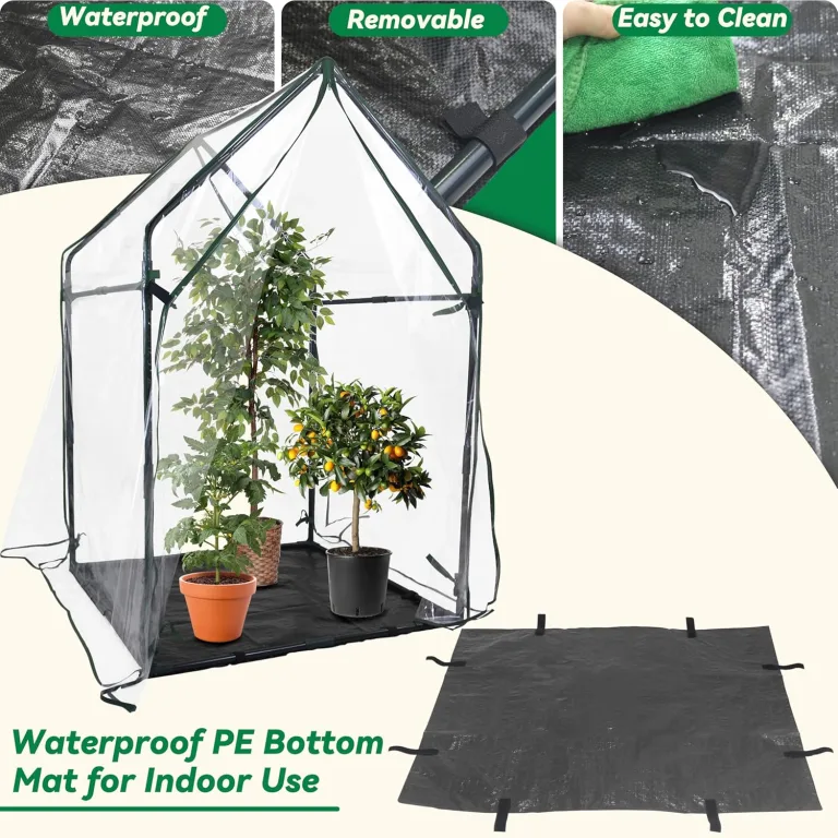 Gardzen Mini-Gewächshaus mit wasserdichtem Boden, tragbares Gewächshaus mit starkem Metallrahmen, kleines Gewächshaus für den Außen- und Innenbereich, 91,9 cm (L) x 91,9 cm (B) x 59,5 (H) – Bild 6