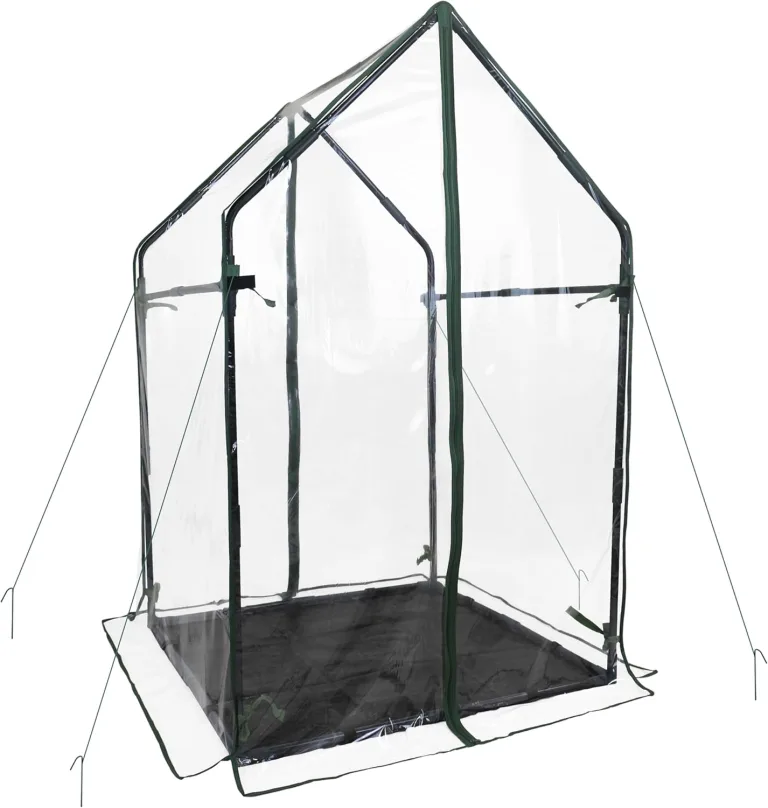 Gardzen Mini-Gewächshaus mit wasserdichtem Boden, tragbares Gewächshaus mit starkem Metallrahmen, kleines Gewächshaus für den Außen- und Innenbereich, 91,9 cm (L) x 91,9 cm (B) x 59,5 (H)