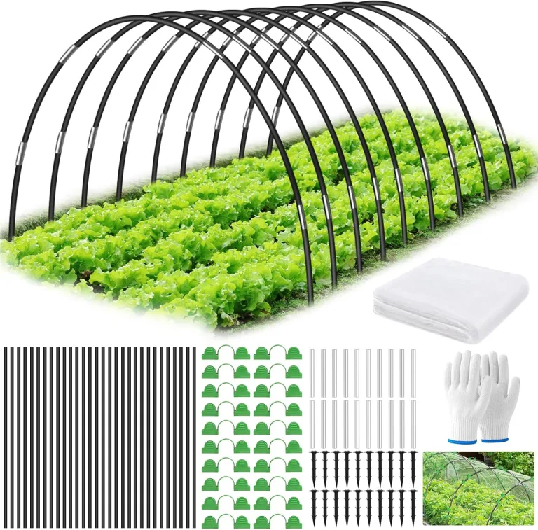 Pflanztunnel Bögen, 30 PCS Tunnelbögen Hochbeet, Fiberglas Tunnelbogen für HochbeetBausatz, DIY Gewächshausreifen Frühbeet Tunnel für Garten Zeile Abdeckung Pflanzen Obst Gemüse (Schwarz) – Bild 8