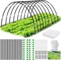 Pflanztunnel Bögen, 30 PCS Tunnelbögen Hochbeet, Fiberglas Tunnelbogen für HochbeetBausatz, DIY Gewächshausreifen Frühbeet Tunnel für Garten Zeile Abdeckung Pflanzen Obst Gemüse (Schwarz) - Thumbnail 8